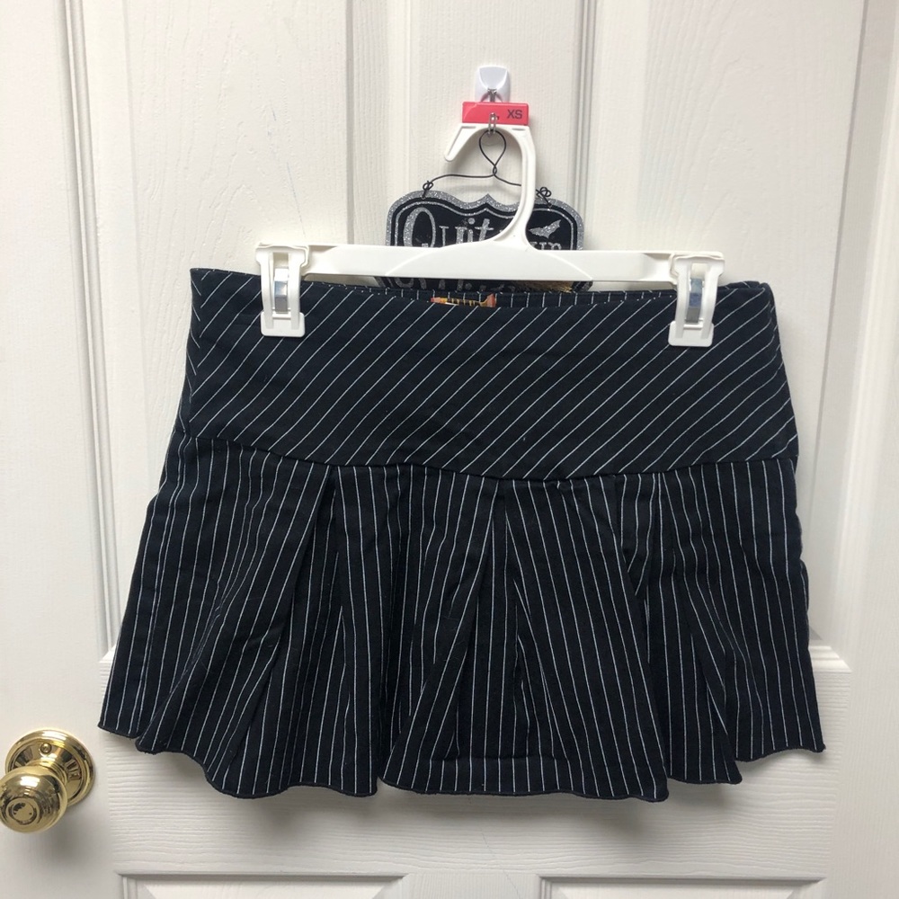 Black & White Pinstripe Mini Skirt